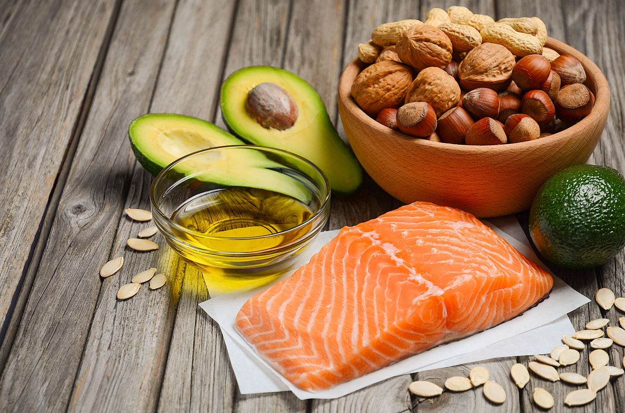 Food containing *unsaturated fats*, reputed to be healthier. obtained at [https://healthbeat.spectrumhealth.org/healthy-fats-for-healthy-blood-lipids/](https://healthbeat.spectrumhealth.org/healthy-fats-for-healthy-blood-lipids/)